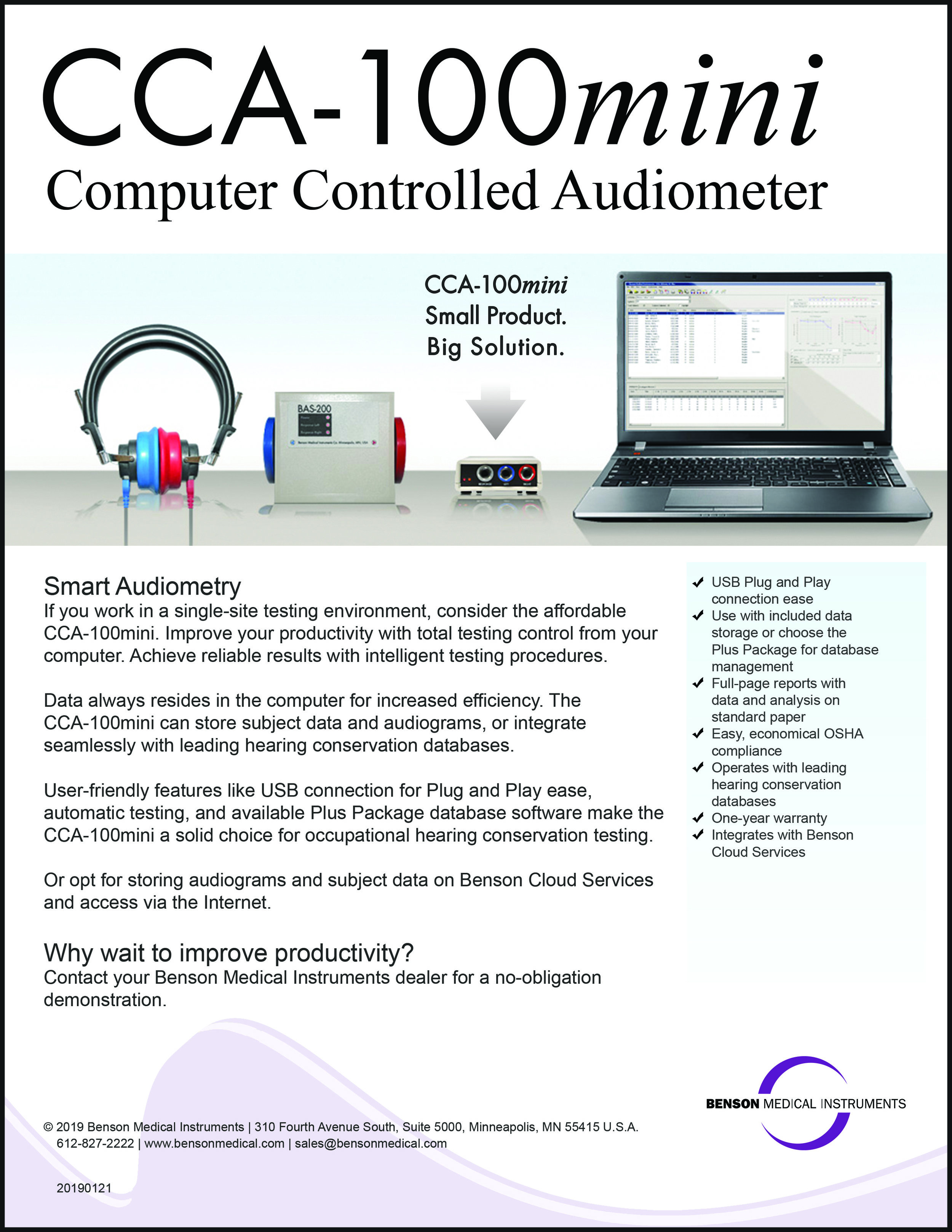 Benson CCA-100mini audiometer