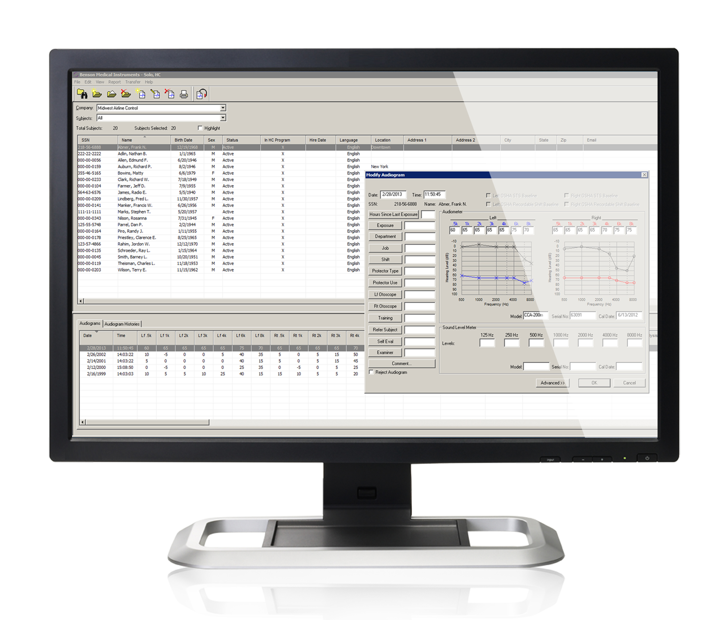 Benson Solo Software screen